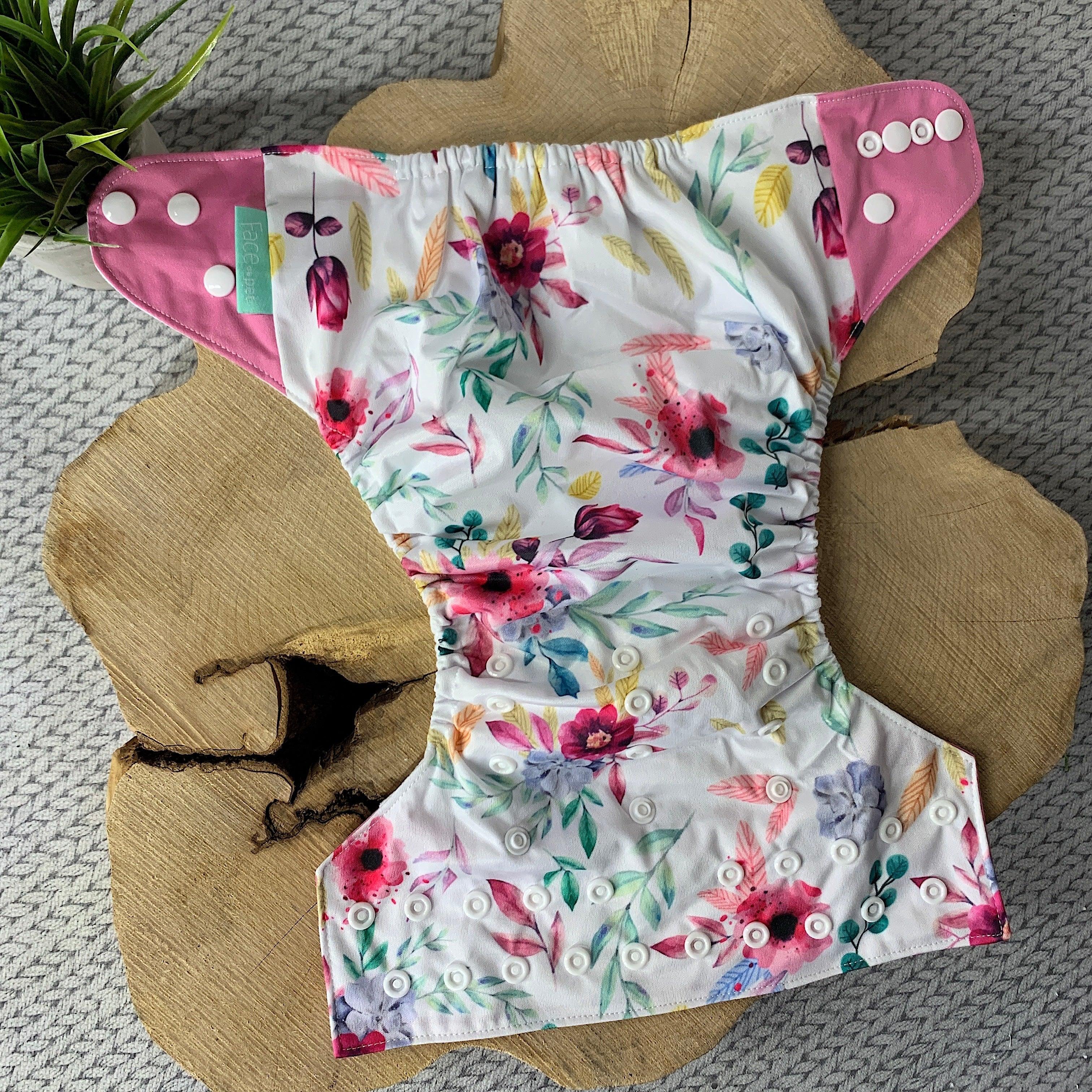 FACE DE PET | Couche lavable à poche | taille unique | Fleur