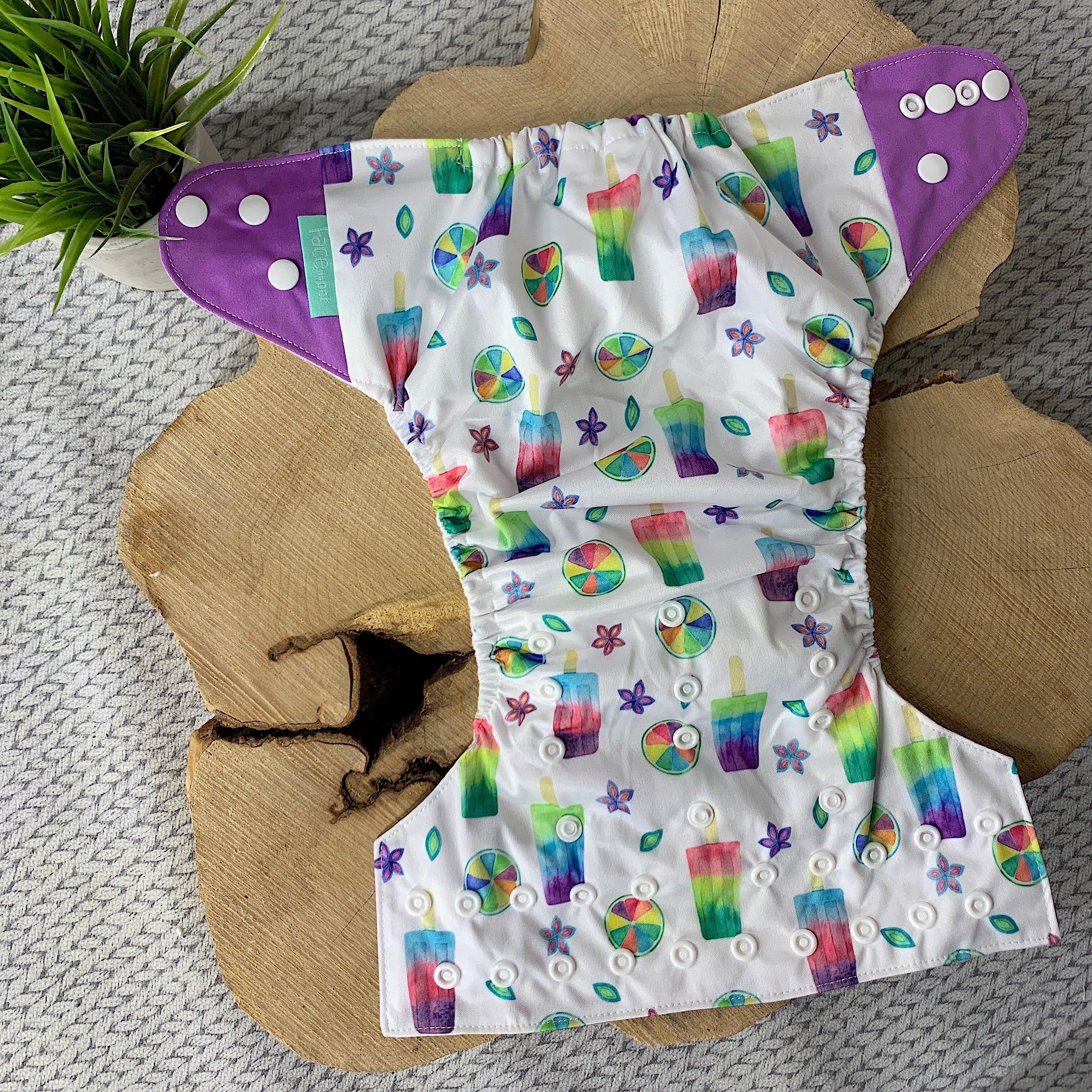 FACE DE PET | Couche lavable à poche | taille unique | Popsicle