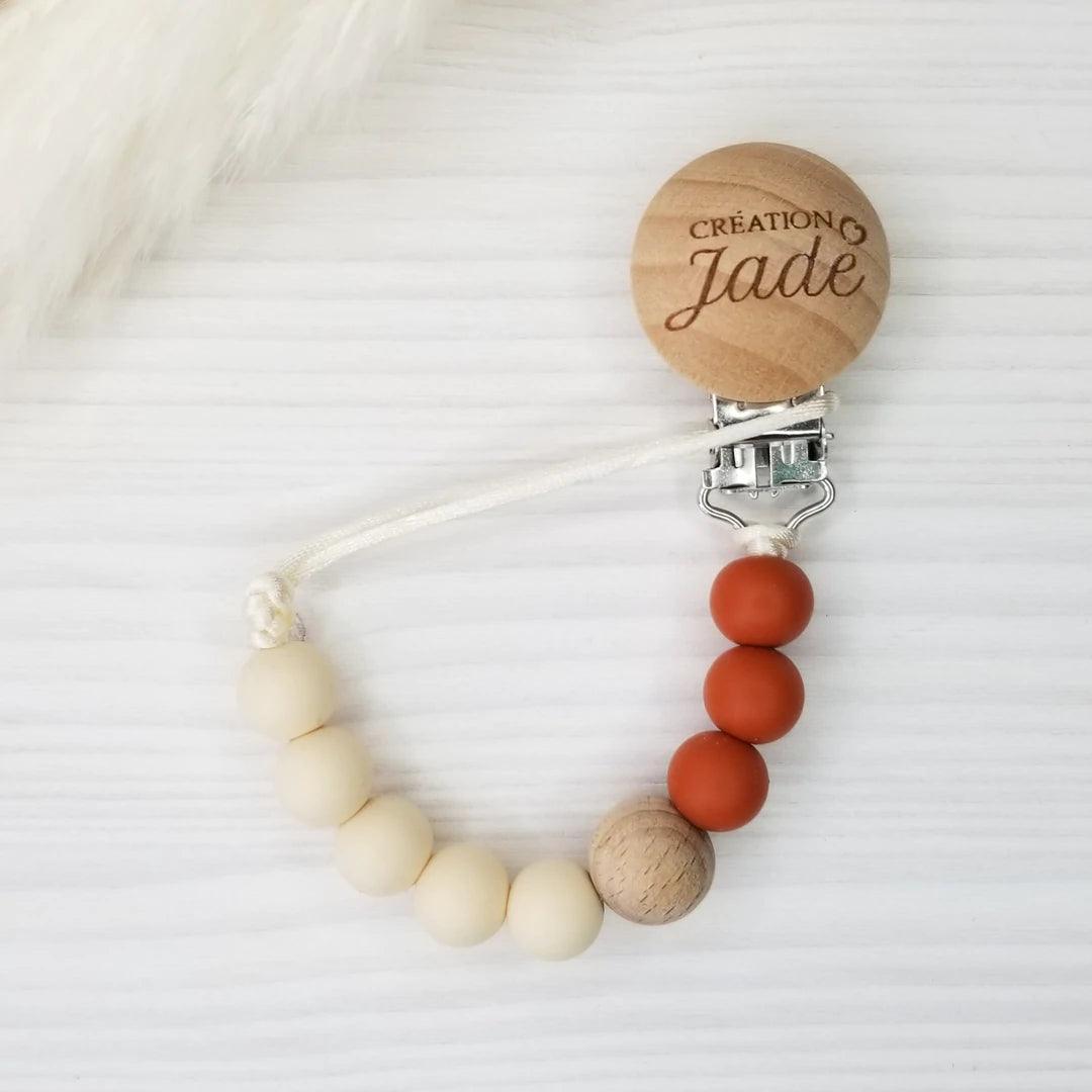 Création Jade | Attache-suce bois | Simpliste | Rouille et crème