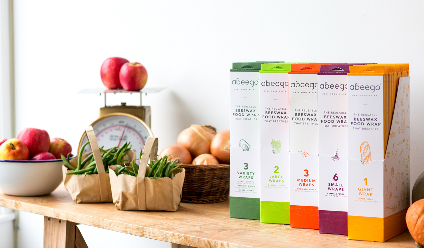 Abeego | Films alimentaires réutilisables en cire d'abeille (6 petits)