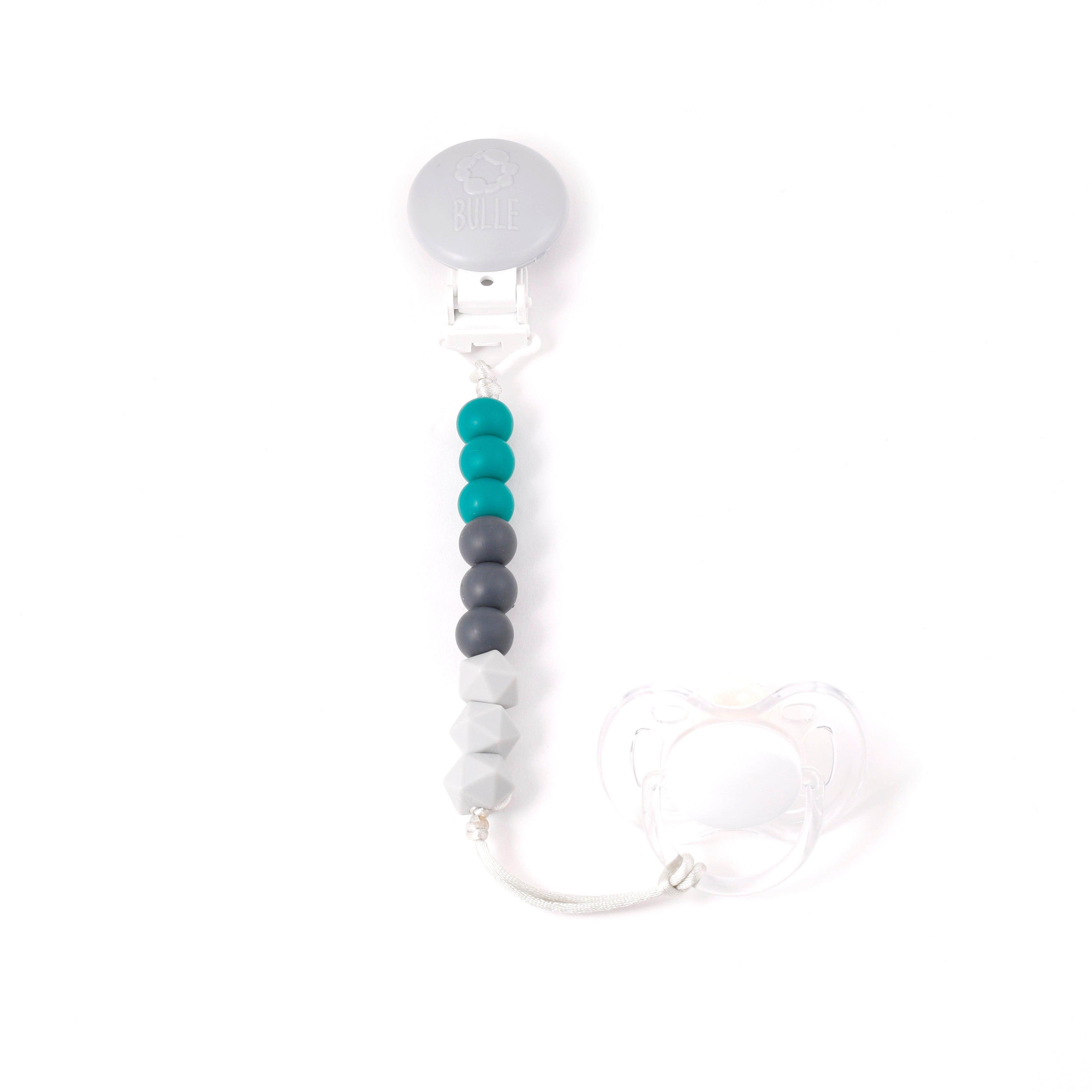 BULLE | Attache-suce | Trio | Émeraude, charcoal et gris pâle