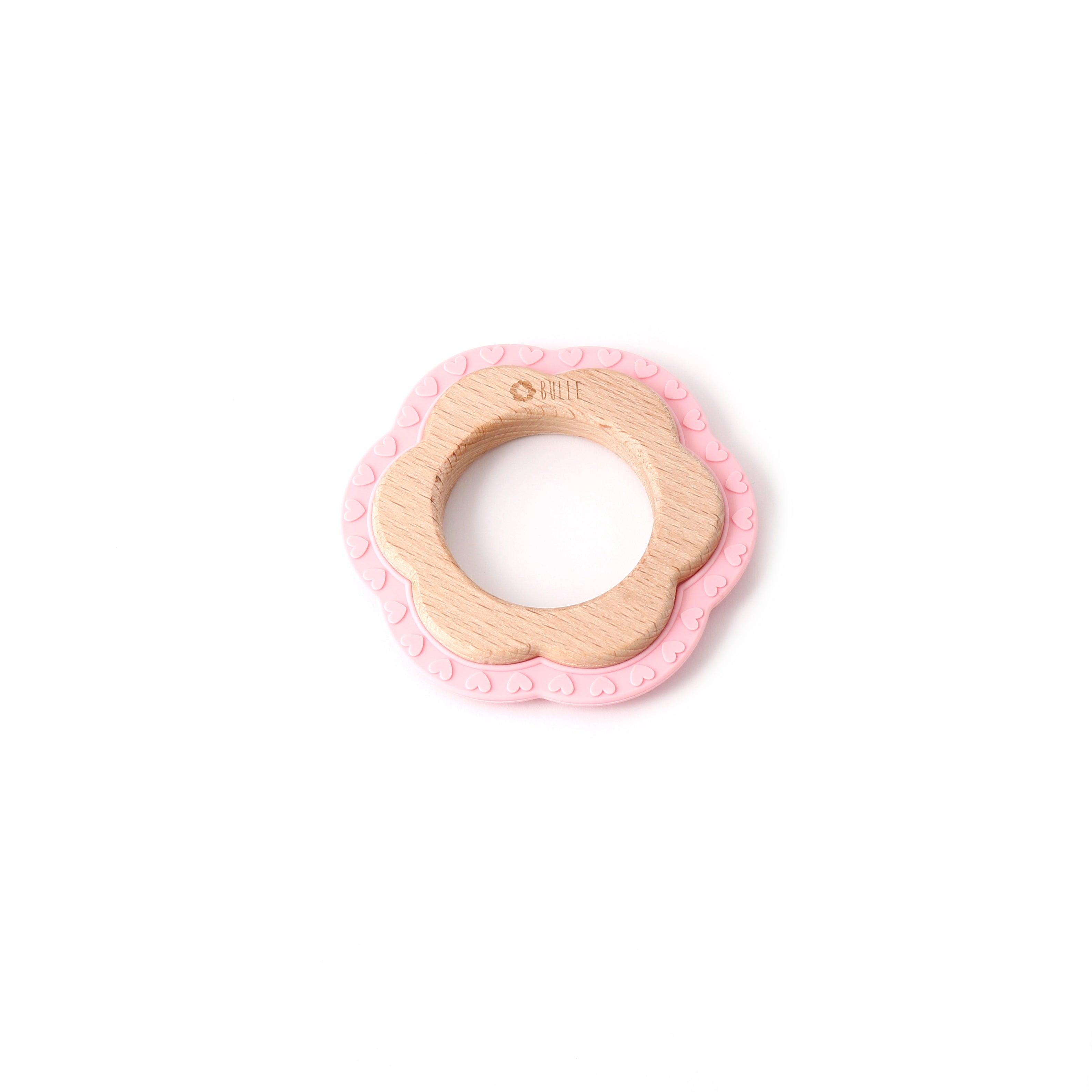 BULLE | Hochet de dentition | Fleur rose