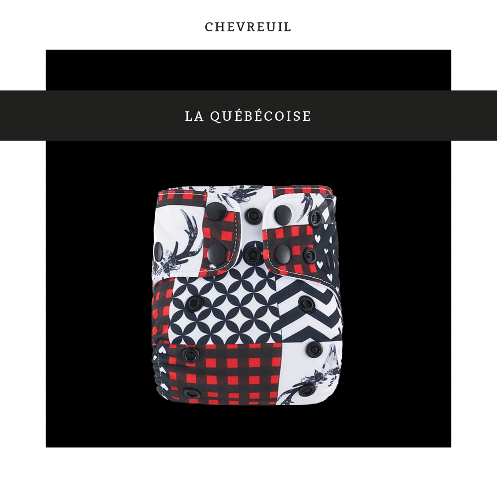 Chevreuil | Couche lavable à poche | taille NOUVEAU-NÉ | La Québécoise