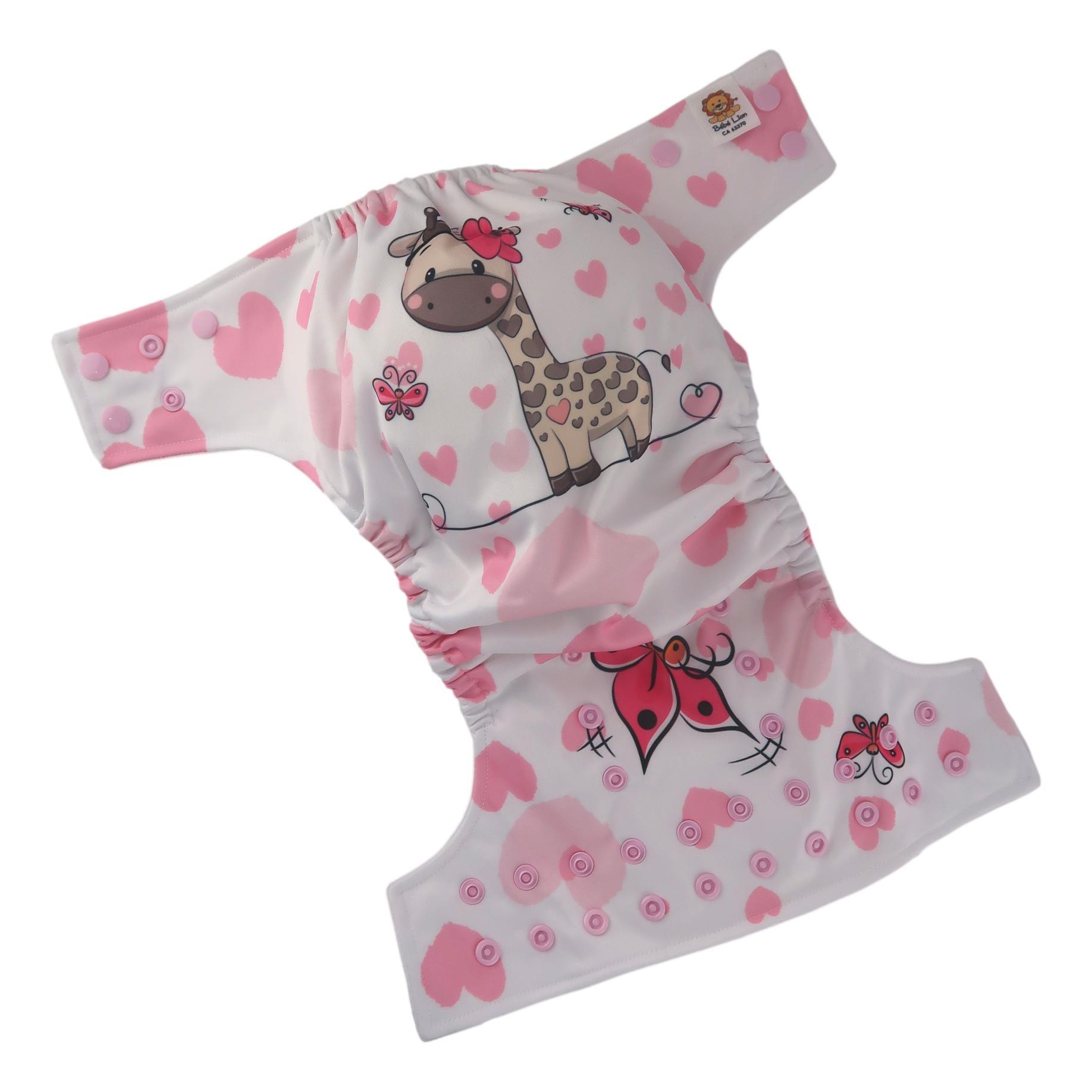 BEBE LION | Couche lavable à poche | taille unique | Bébé girafe