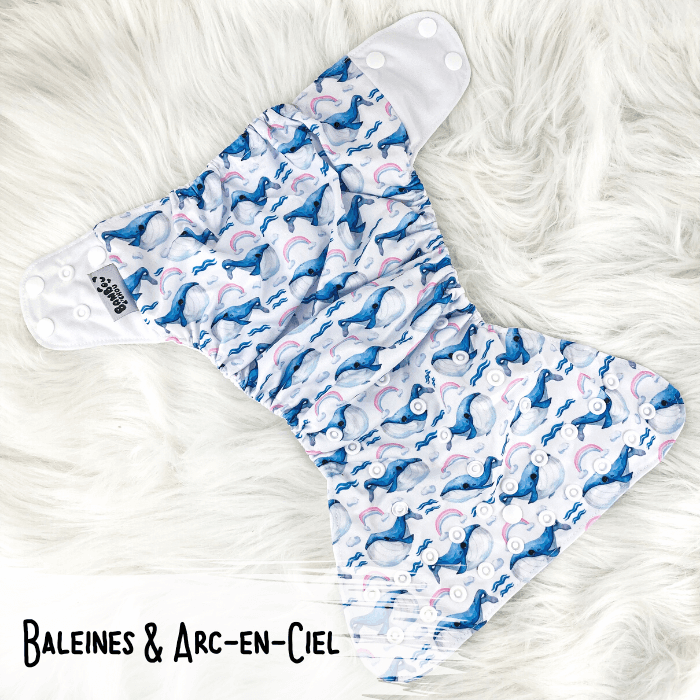 Bambou d'chou | Couche de piscine hybride | Baleine & arc-en-ciel