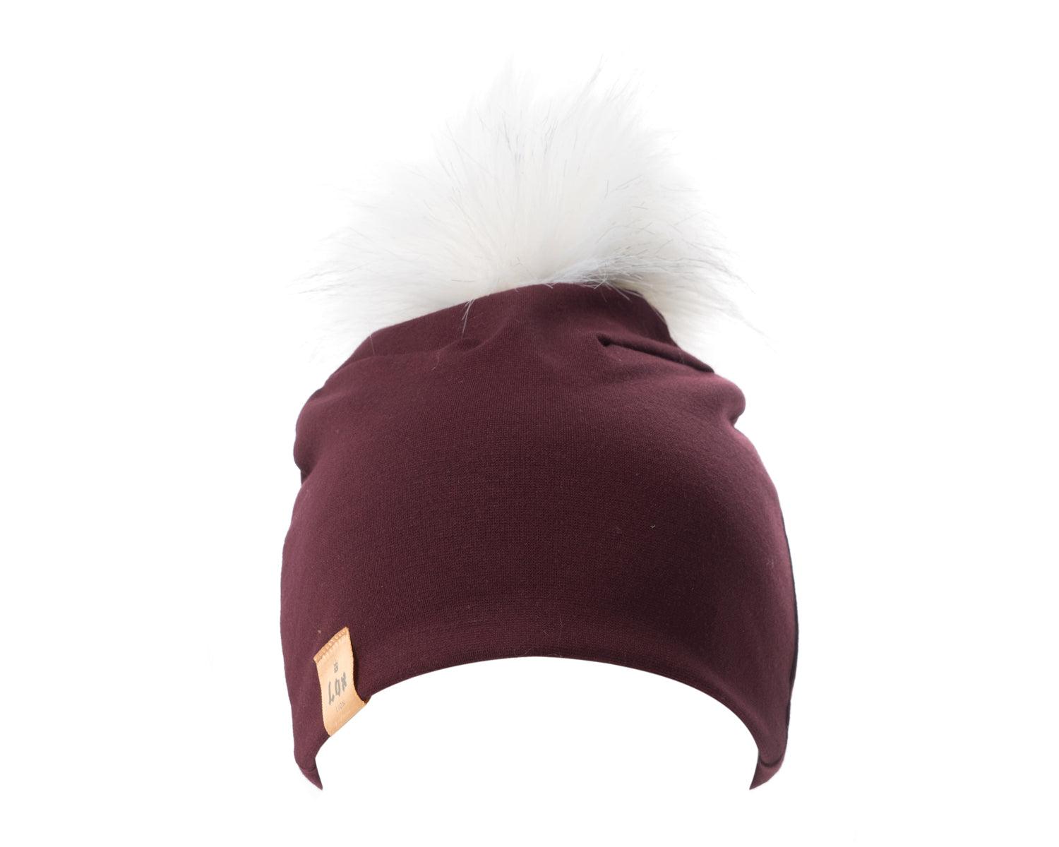 LOX LION | Tuque à pompon interchangeable | 3 Saisons | Bourgogne*