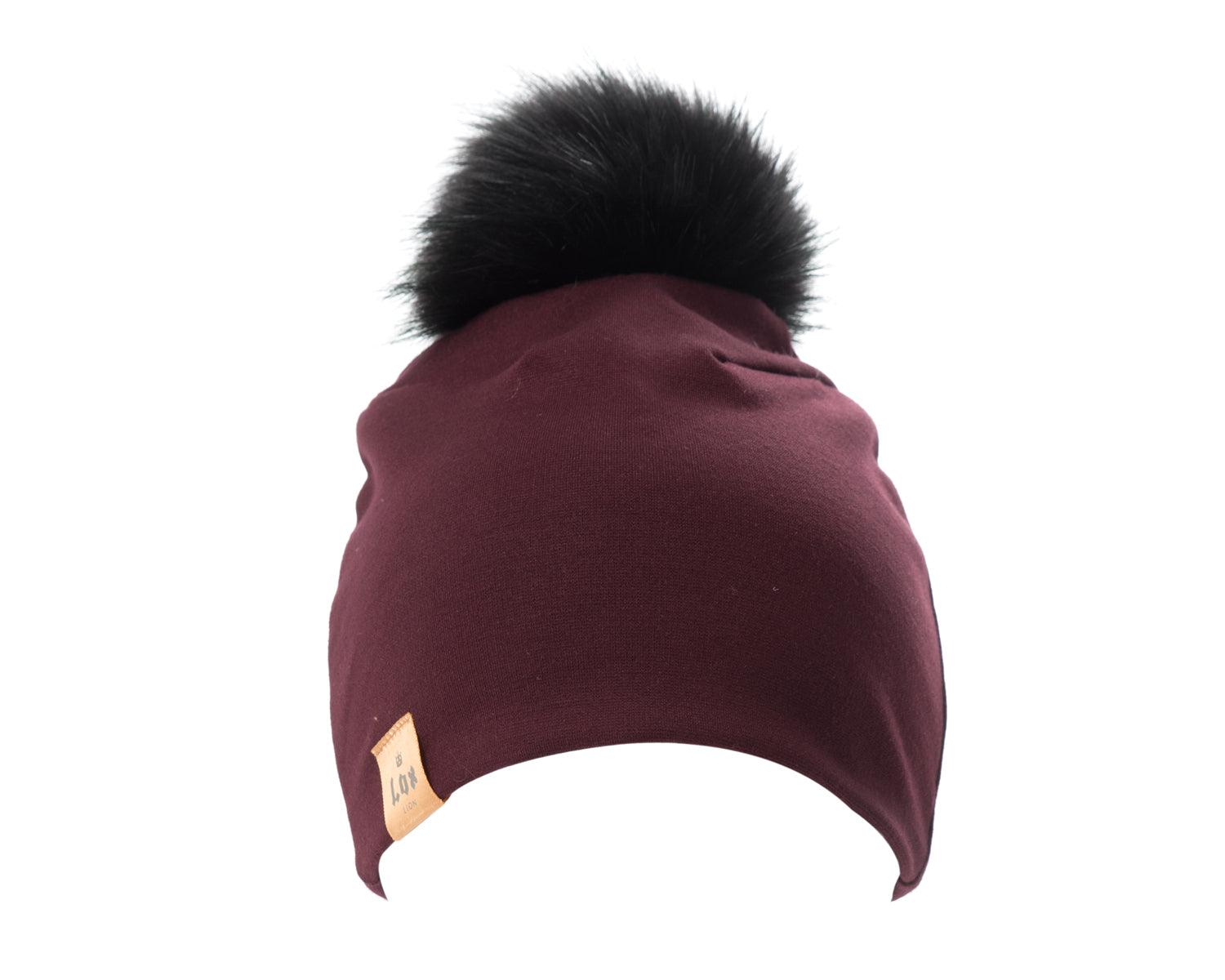 LOX LION | Tuque à pompon interchangeable | 3 Saisons | Bourgogne*