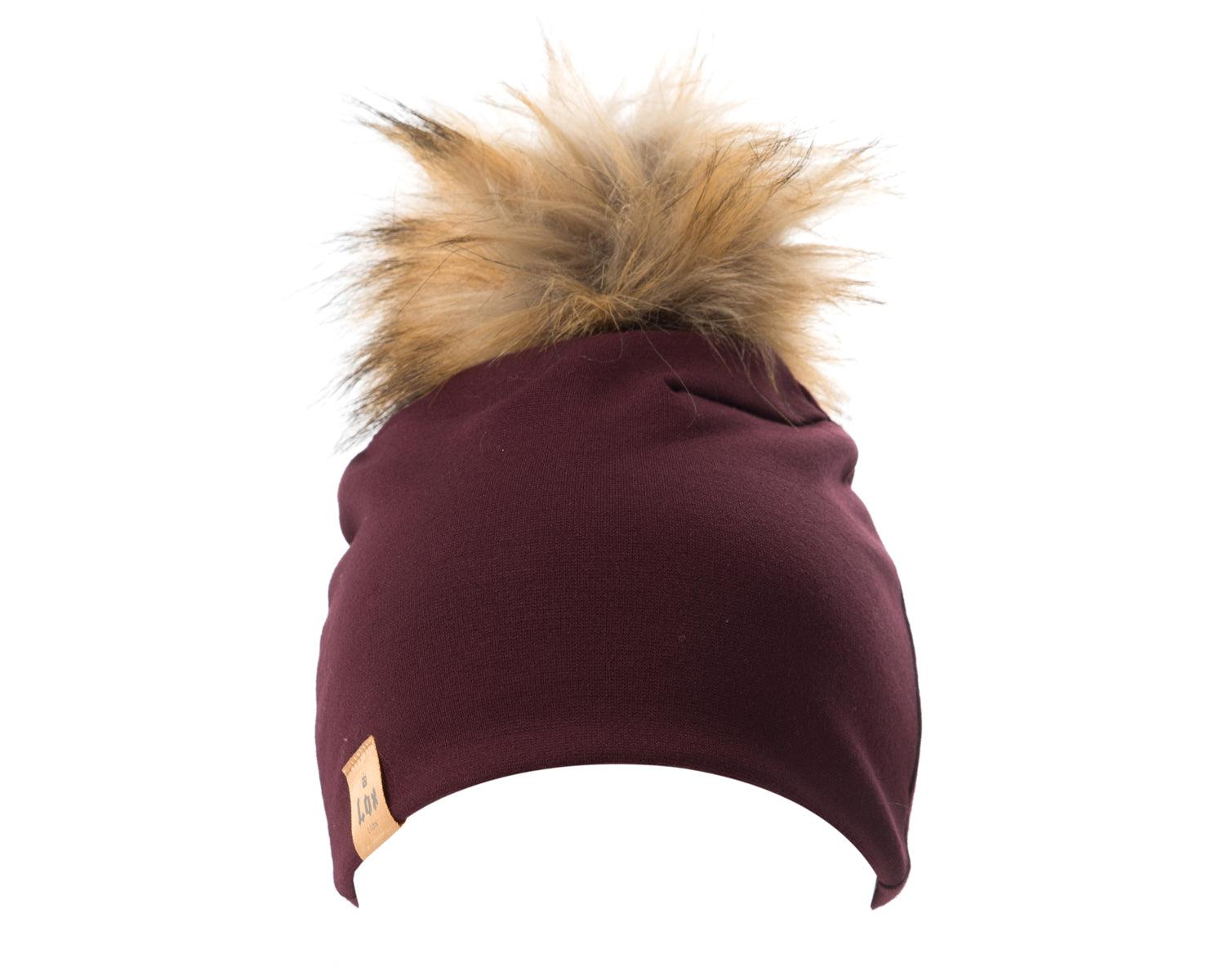 LOX LION | Tuque à pompon interchangeable | 3 Saisons | Bourgogne*
