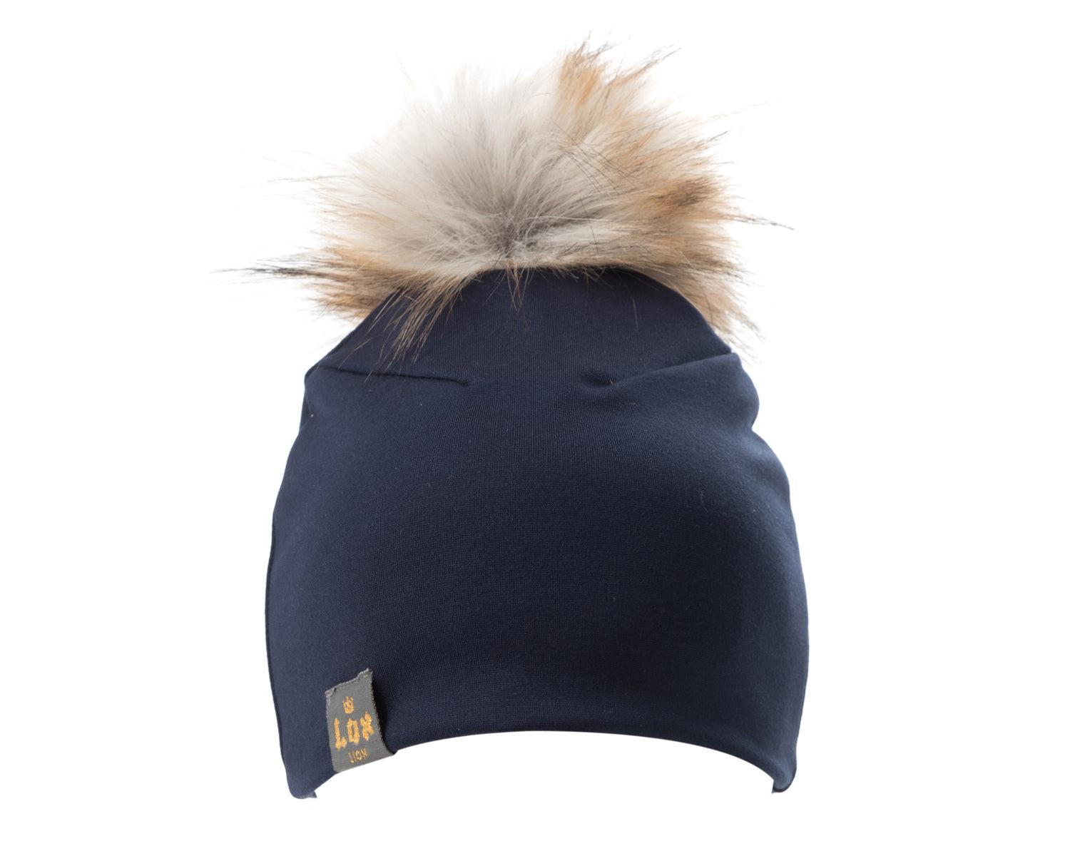 LOX LION | Tuque à pompon interchangeable | 3 Saisons | Marine*