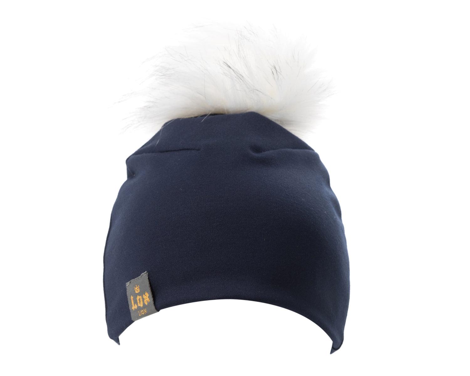 LOX LION | Tuque à pompon interchangeable | 3 Saisons | Marine*