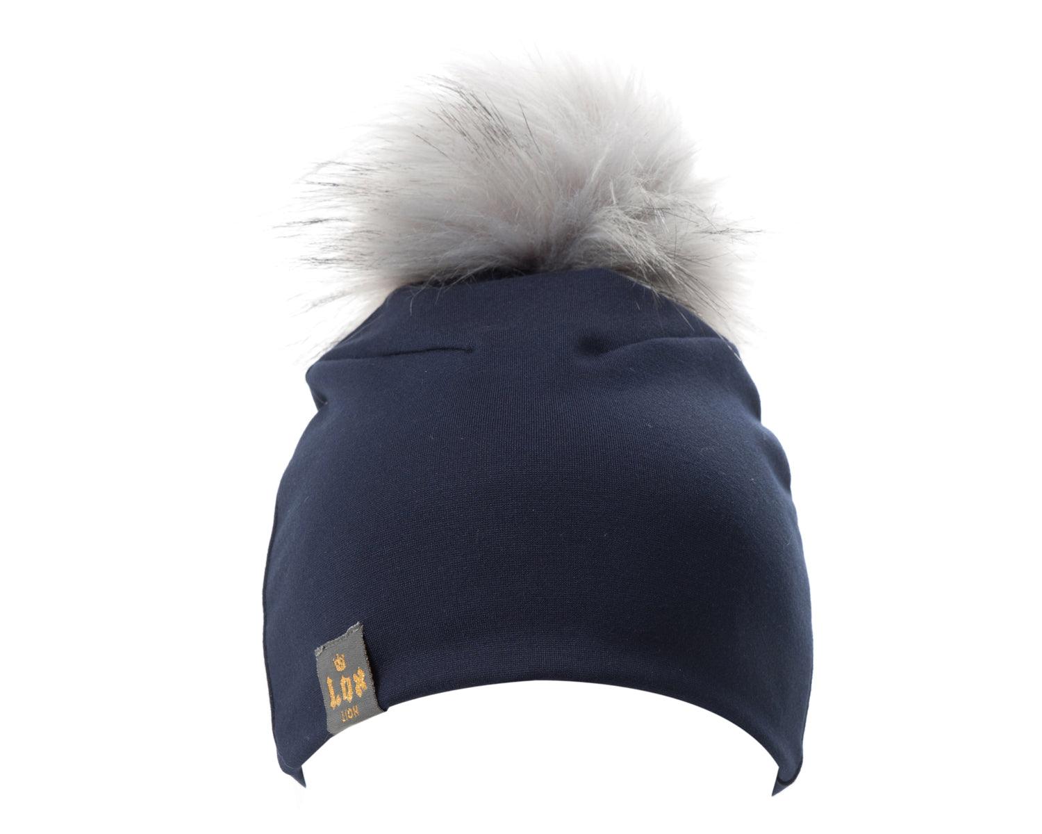 LOX LION | Tuque à pompon interchangeable | 3 Saisons | Marine*