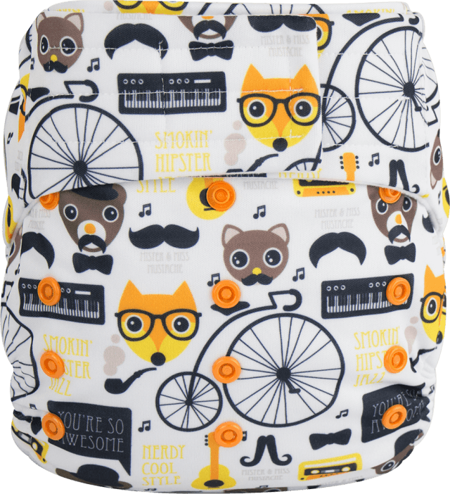 ELF | Couche lavable à poche | taille unique | Renard moustachu