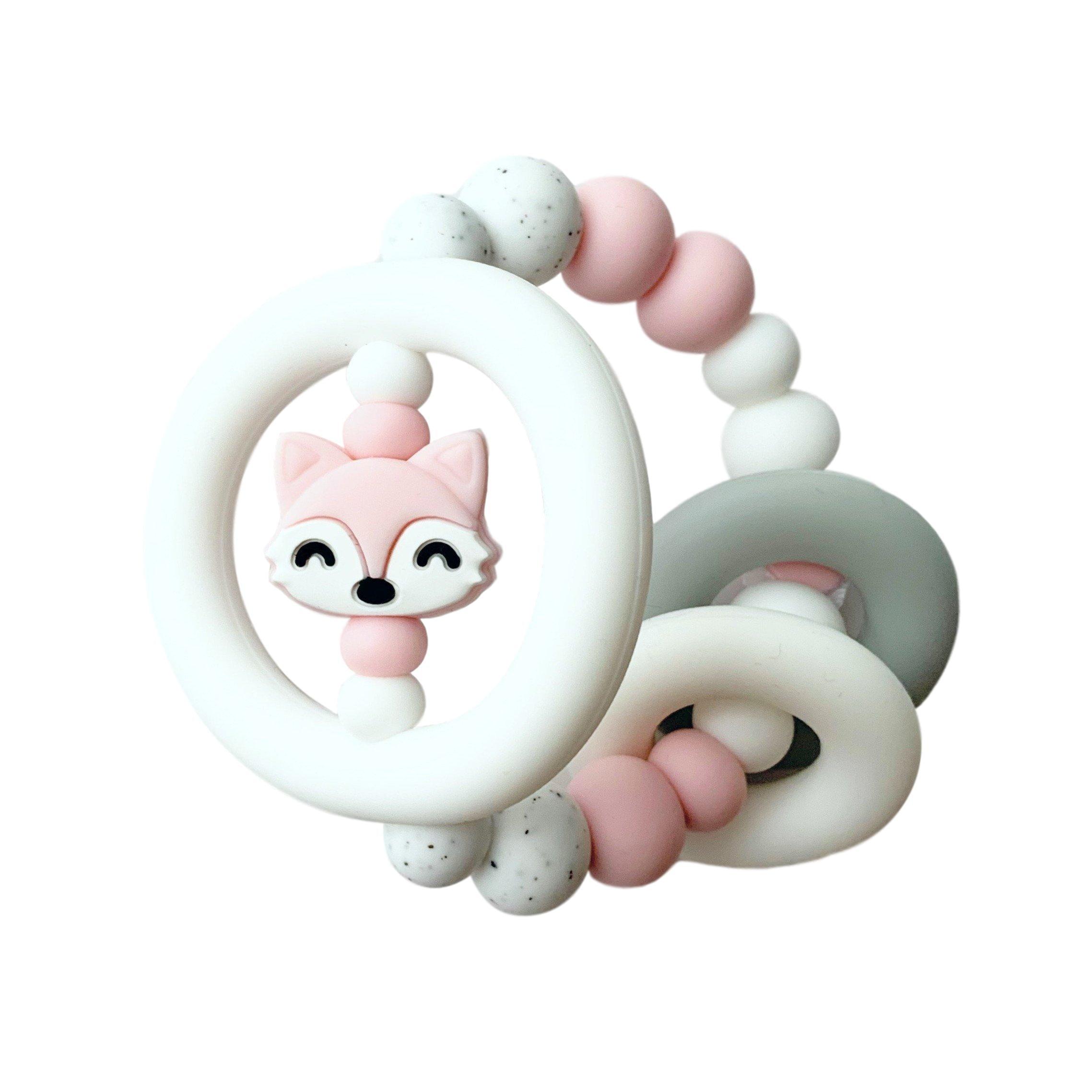JULULU | Hochet d'éveil sensoriel | Renard rose
