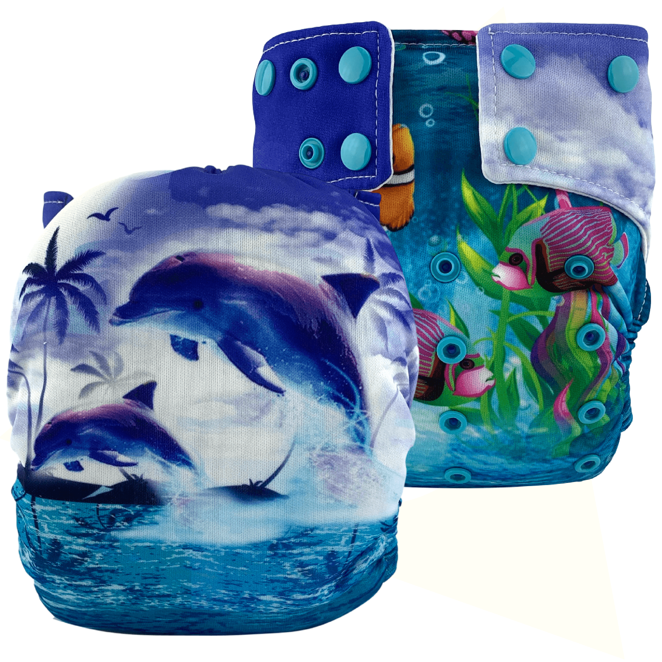 KELSA | Couche lavable à poche | taille unique | Dauphin
