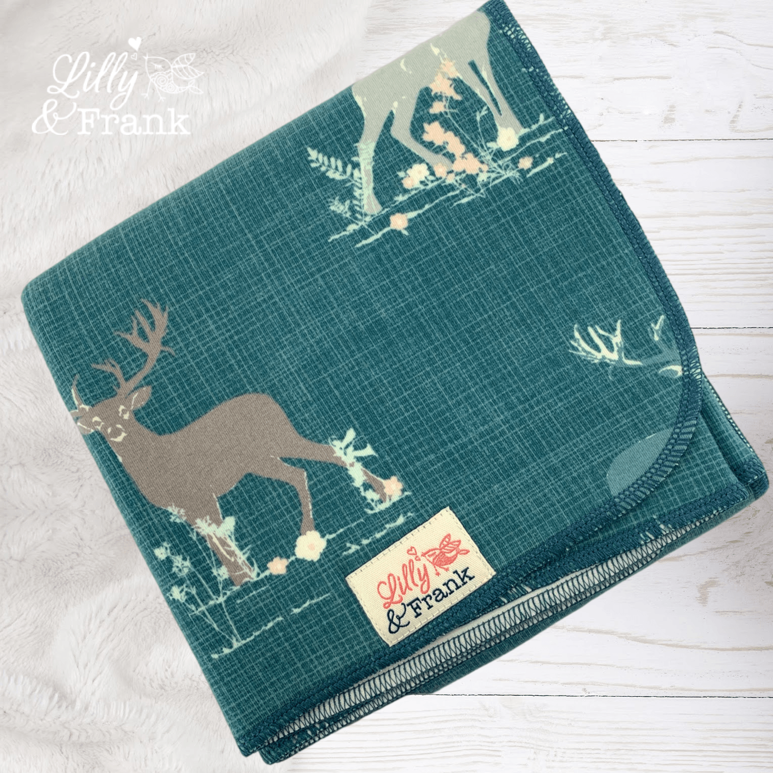 Lilly & Frank | Couche plate | Bleu Deer (5-36 mois)