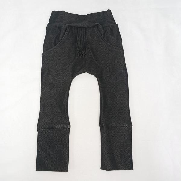 M3 | Pantalon évolutif coupe droite taille élastique avec poches | Denim noir - Créations M3