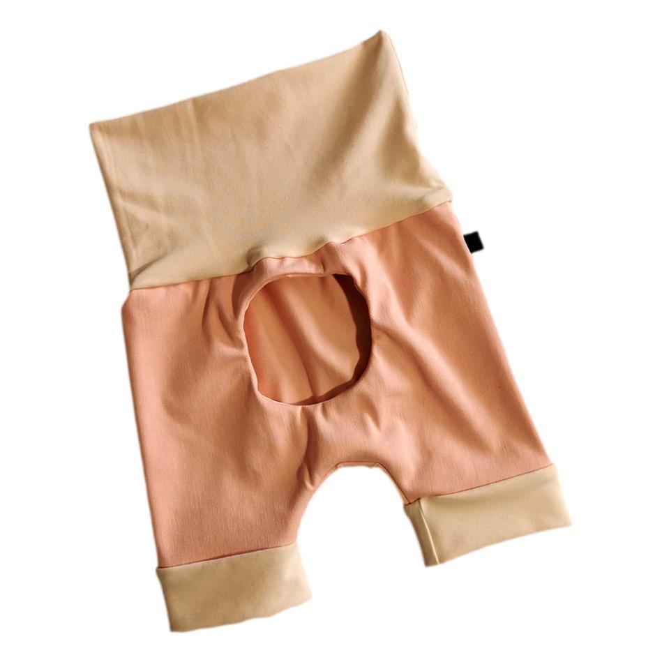M3 | Short évolutif coupe hublot | Denim rose (bande de taille haute) (6-36M)