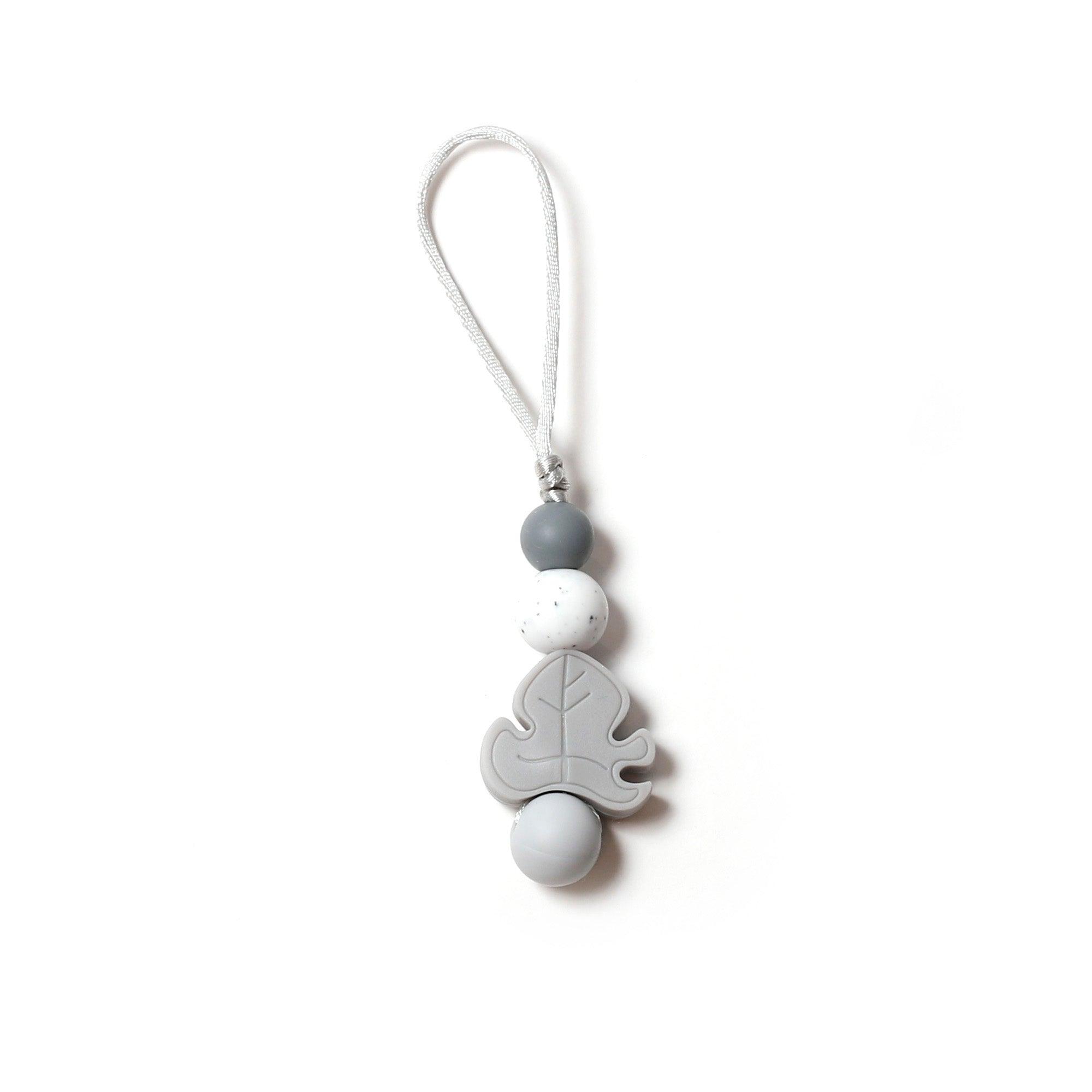 BULLE | Zip-Bulle à mordiller | Feuille monstera | Gris pâle