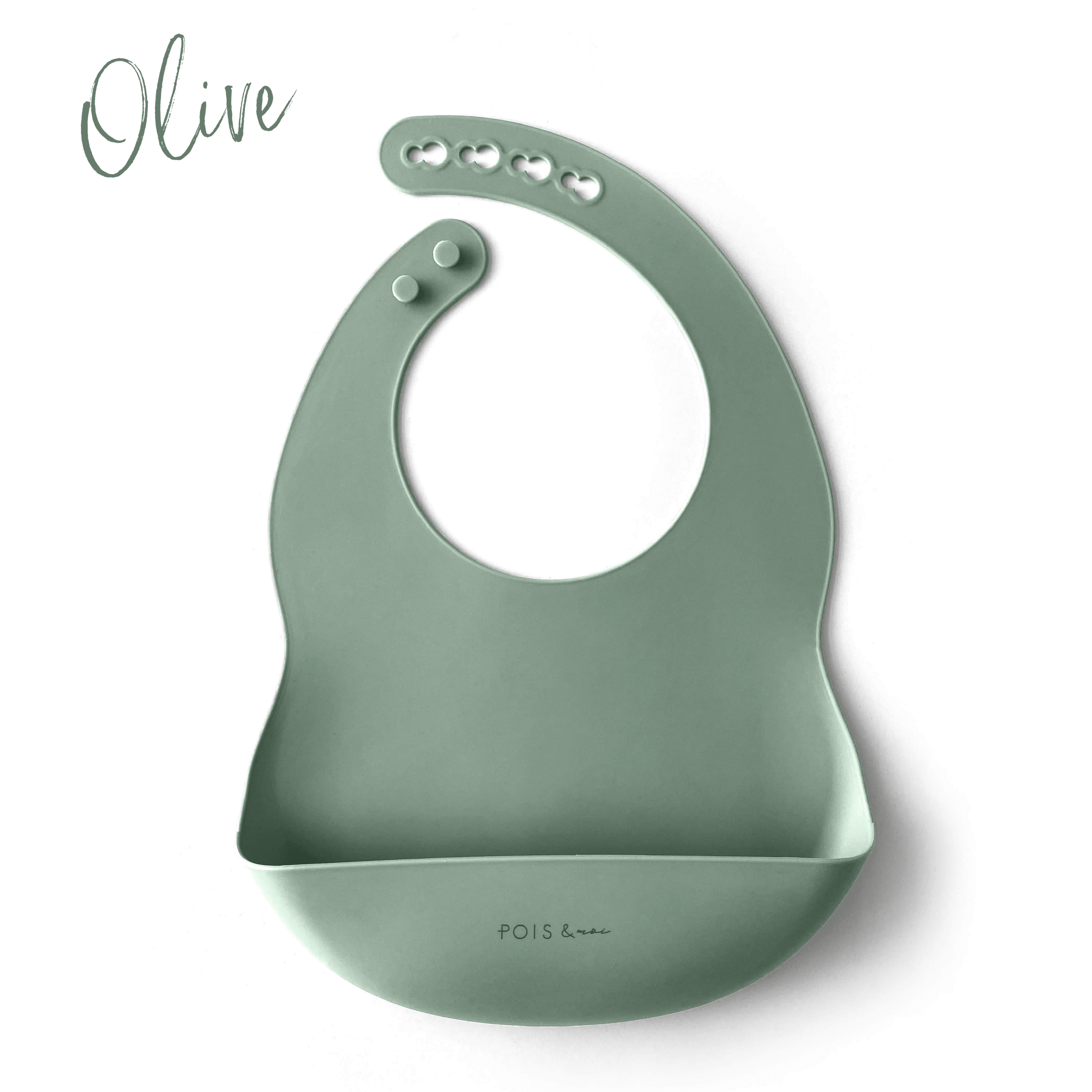 Pois&Moi | Bavoir de silicone | Olive