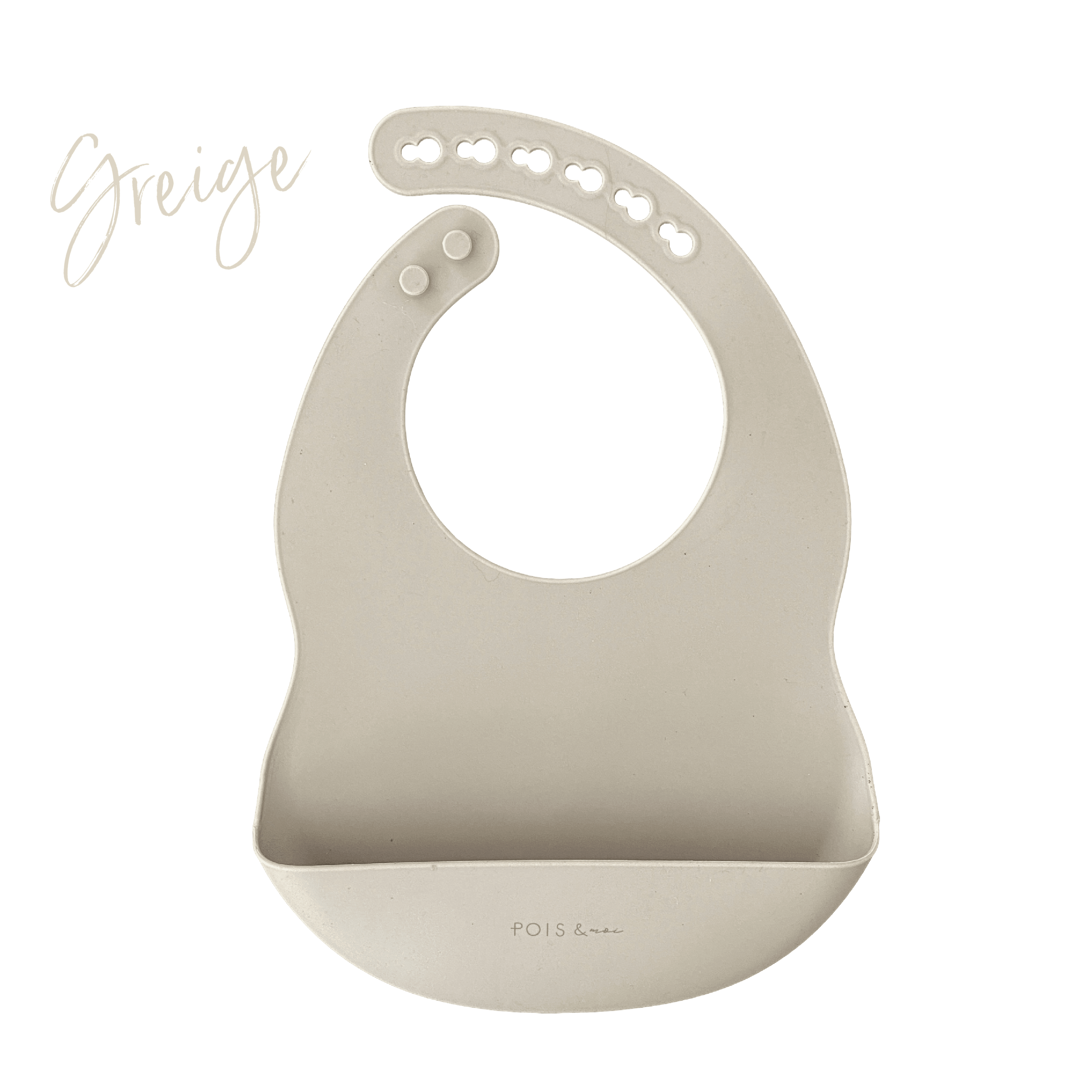 Pois&Moi | Bavoir de silicone | Greige