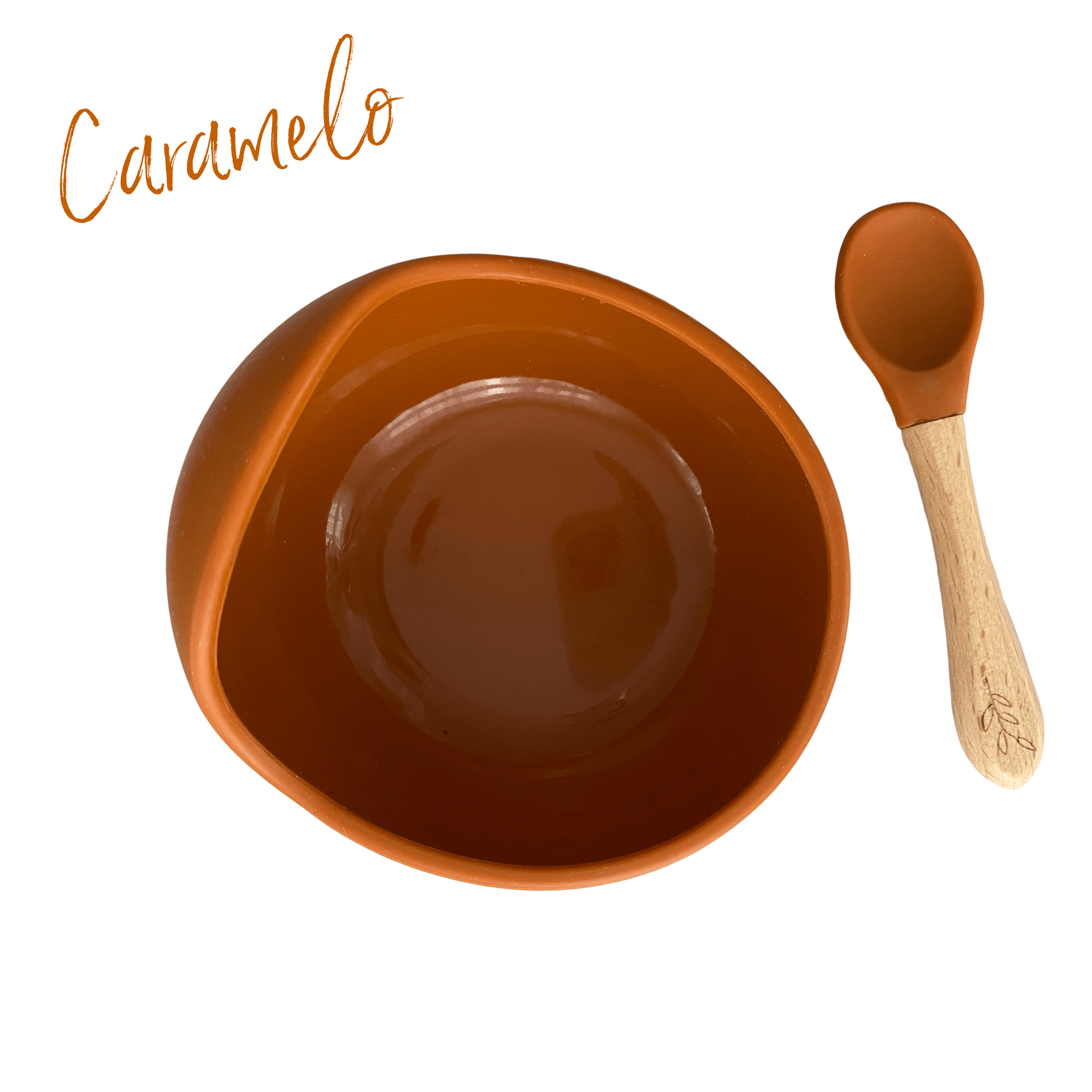 Pois&Moi | Bol en silicone et cuillère | Caramelo