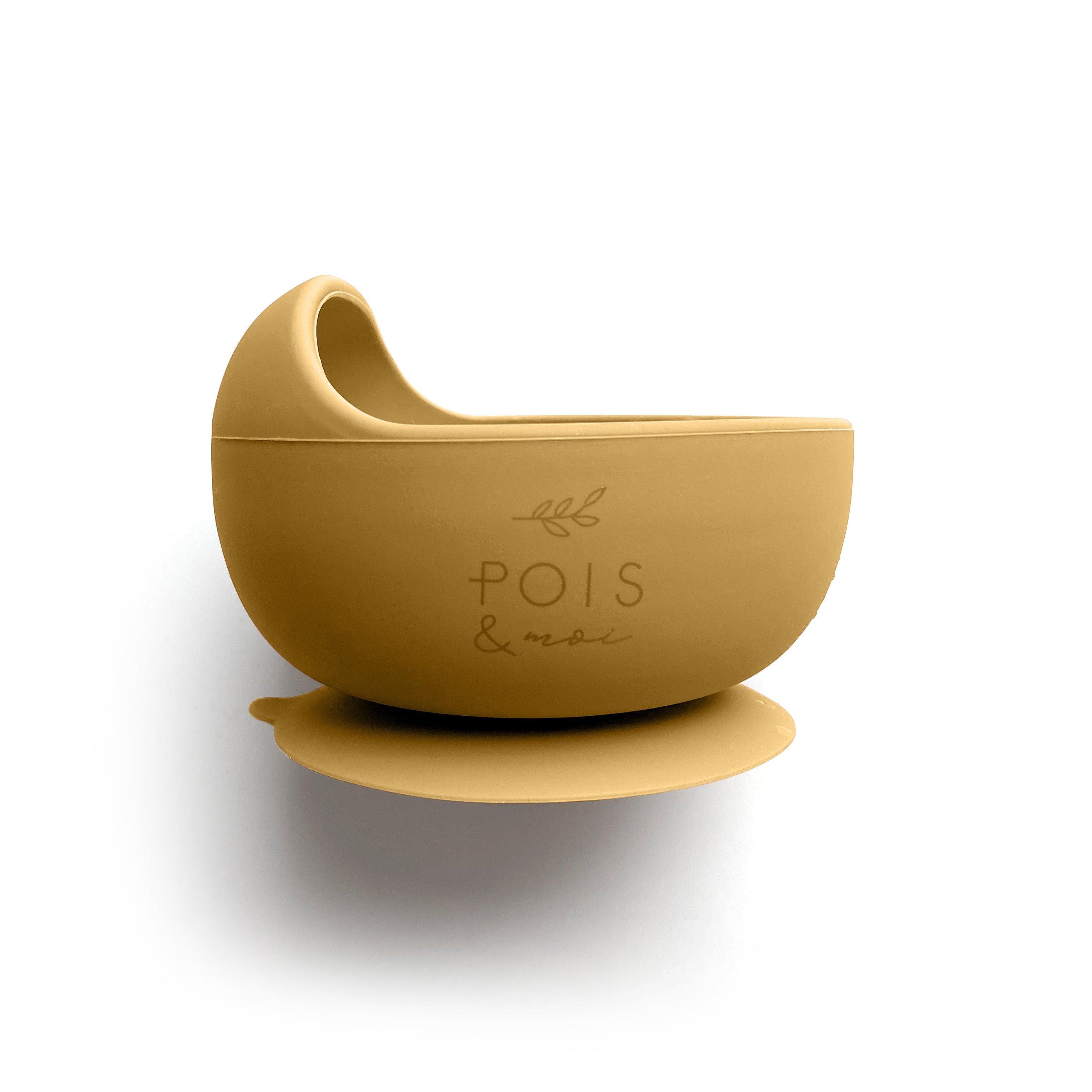 Pois&Moi | Bol en silicone et cuillère | Moutarde