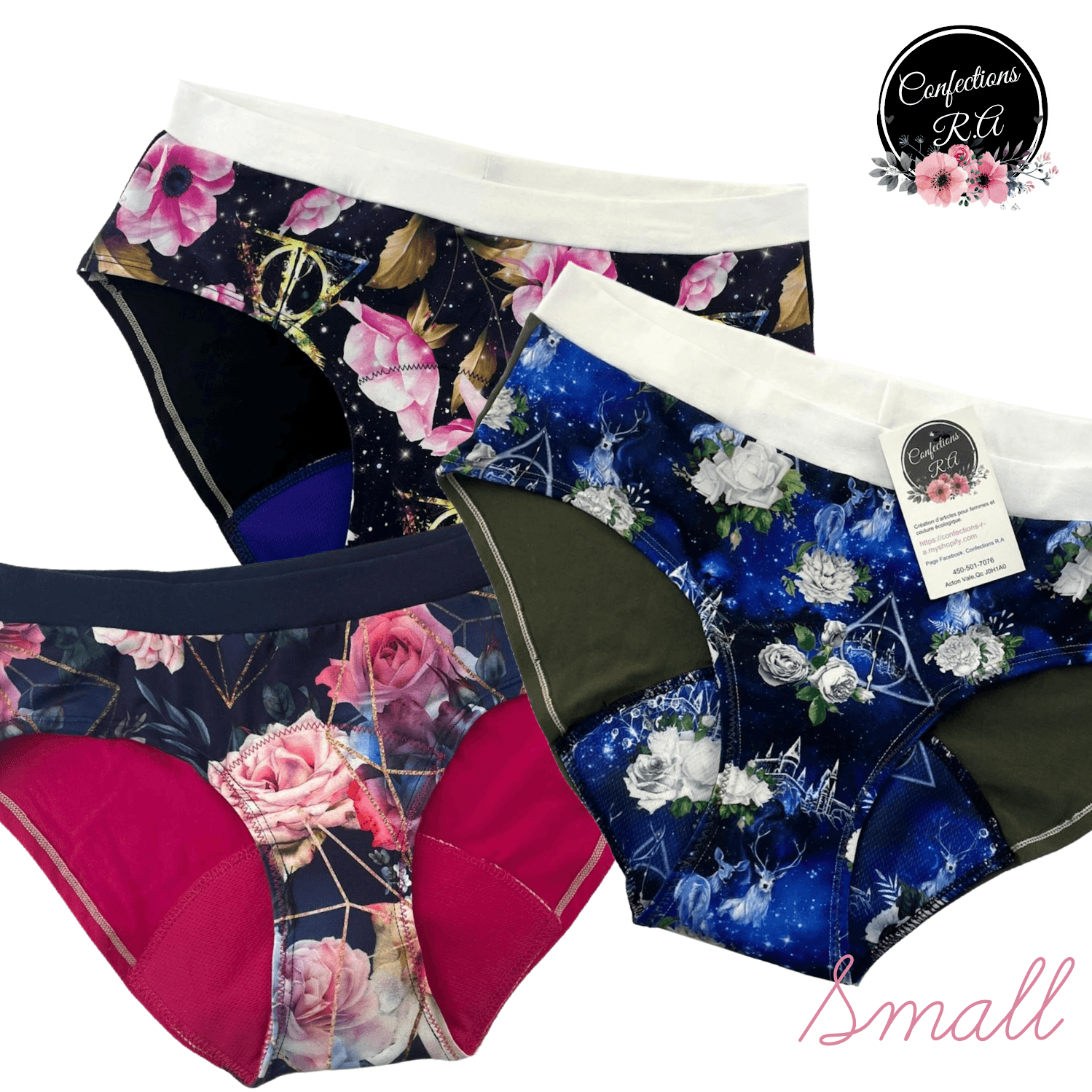 Confections R.A. | Culottes menstruelles classiques à protection intégrée | SMALL (34-36)