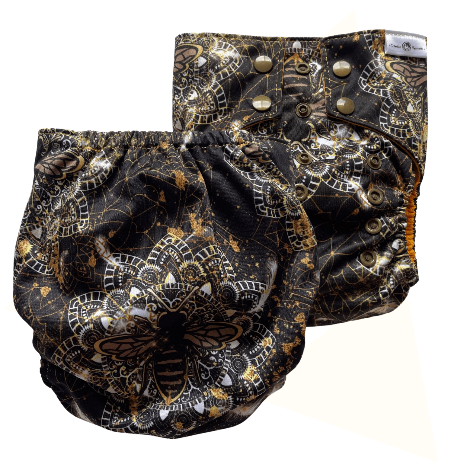 ROSINETTE | Couche lavable à poche | taille unique | Abeilles Mandala