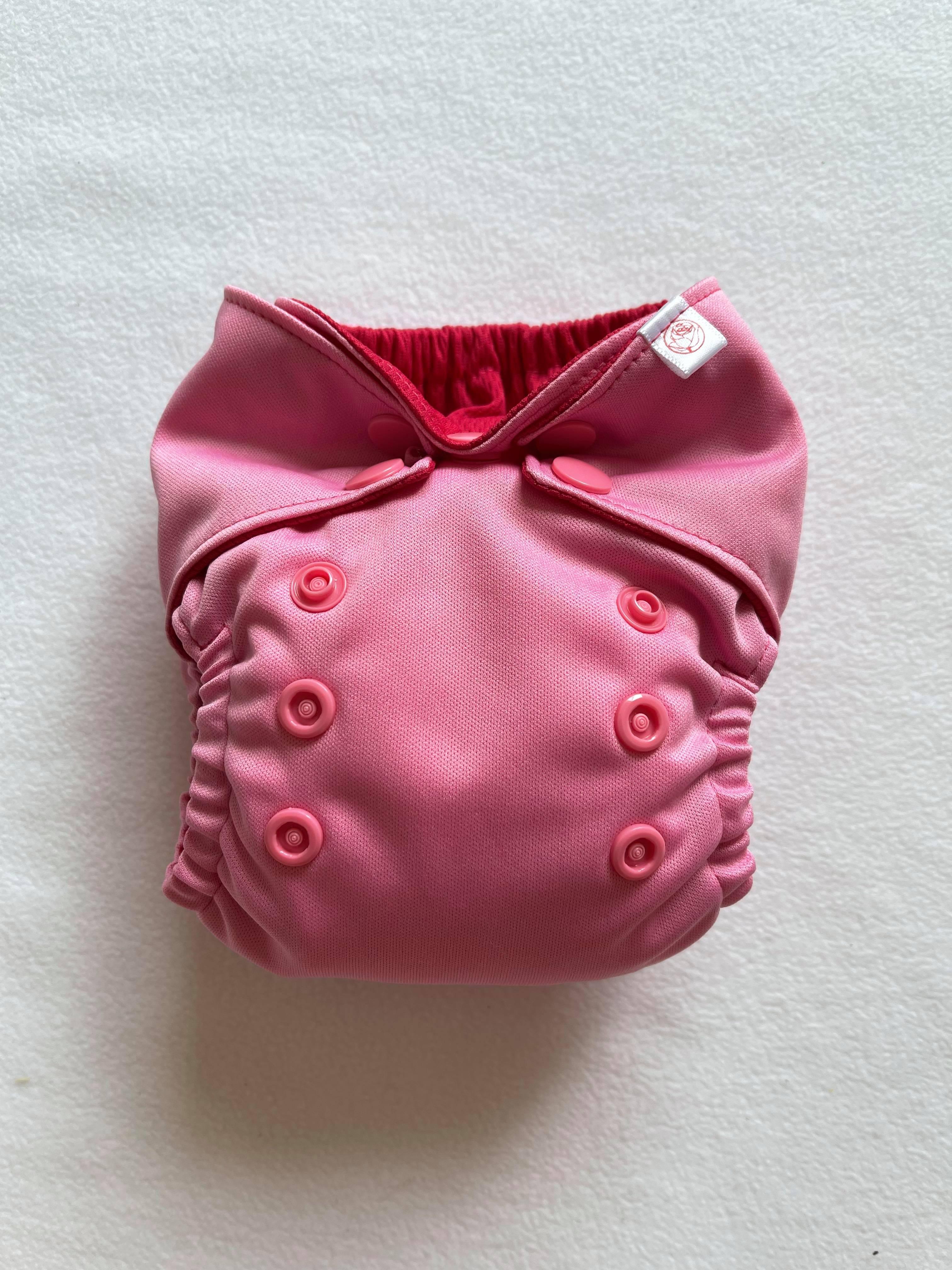 ROSINETTE | Couche lavable à poche | taille NOUVEAU-NÉ | Unie rose