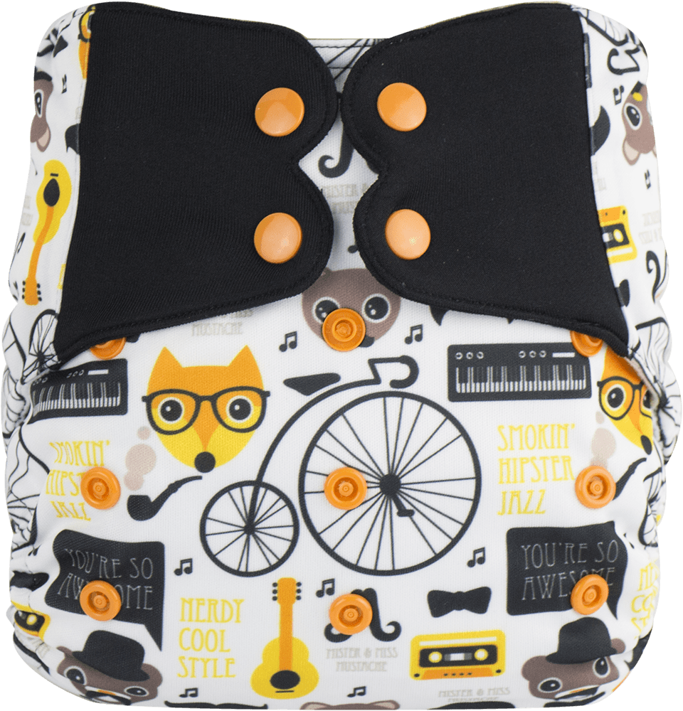 ELF | Couche lavable à poche | taille unique | Renard moustachu