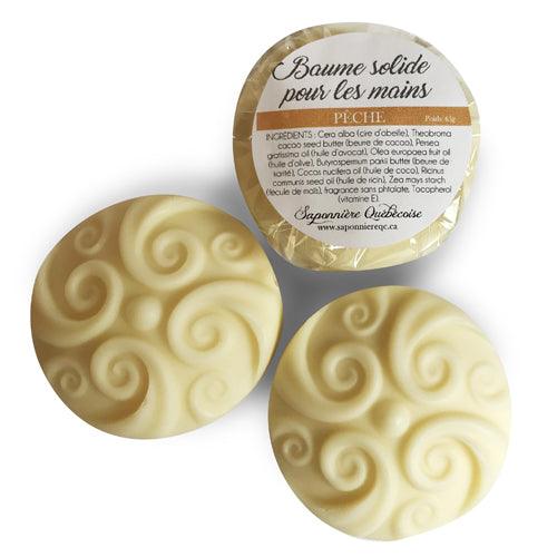 Saponnière Québécoise | Baume solide pour les mains | Pêches