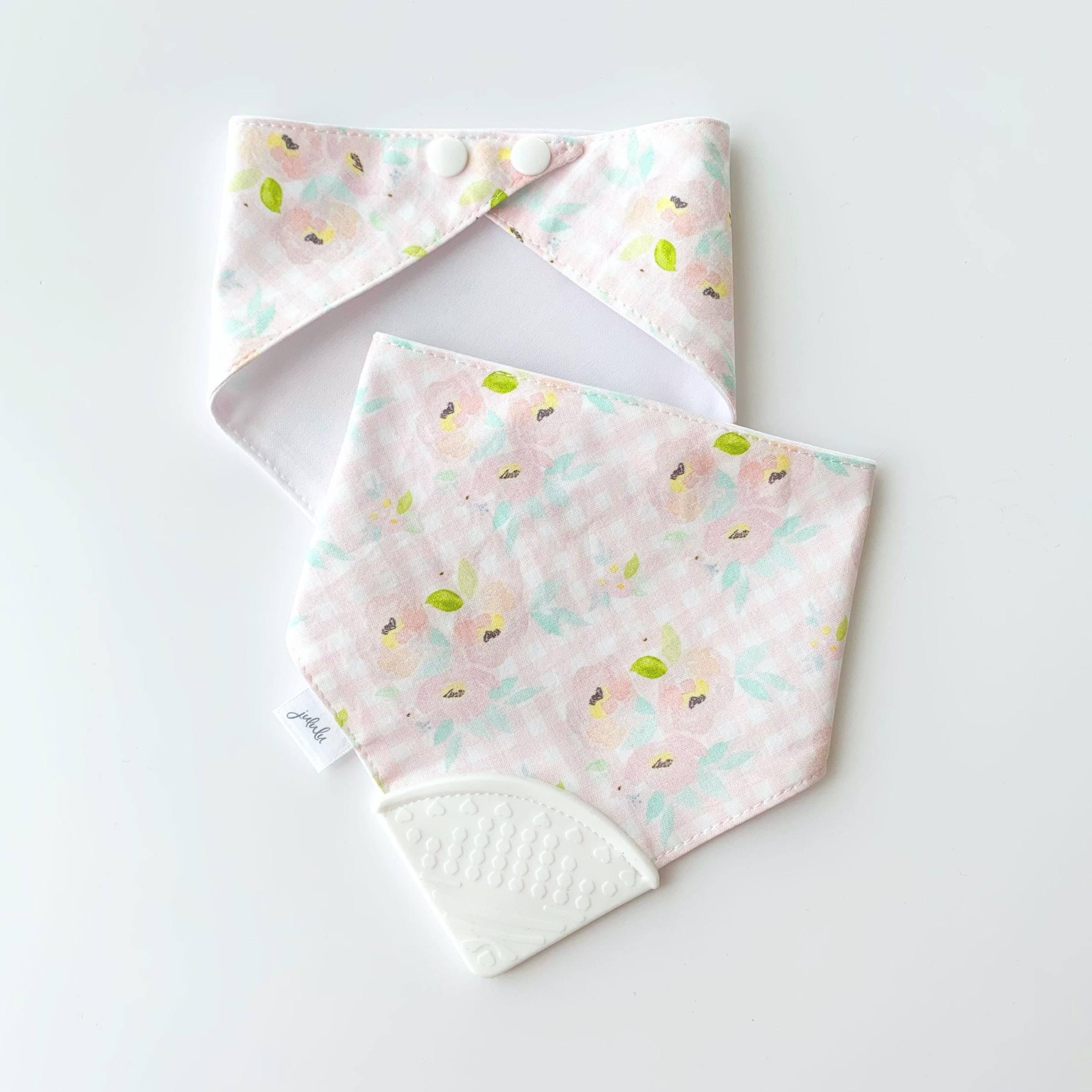 JULULU | Bavoir de dentition | Carreaux & fleurs