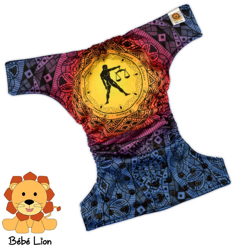 BEBE LION | Couche lavable à poche | taille unique | Zodiac | Balance