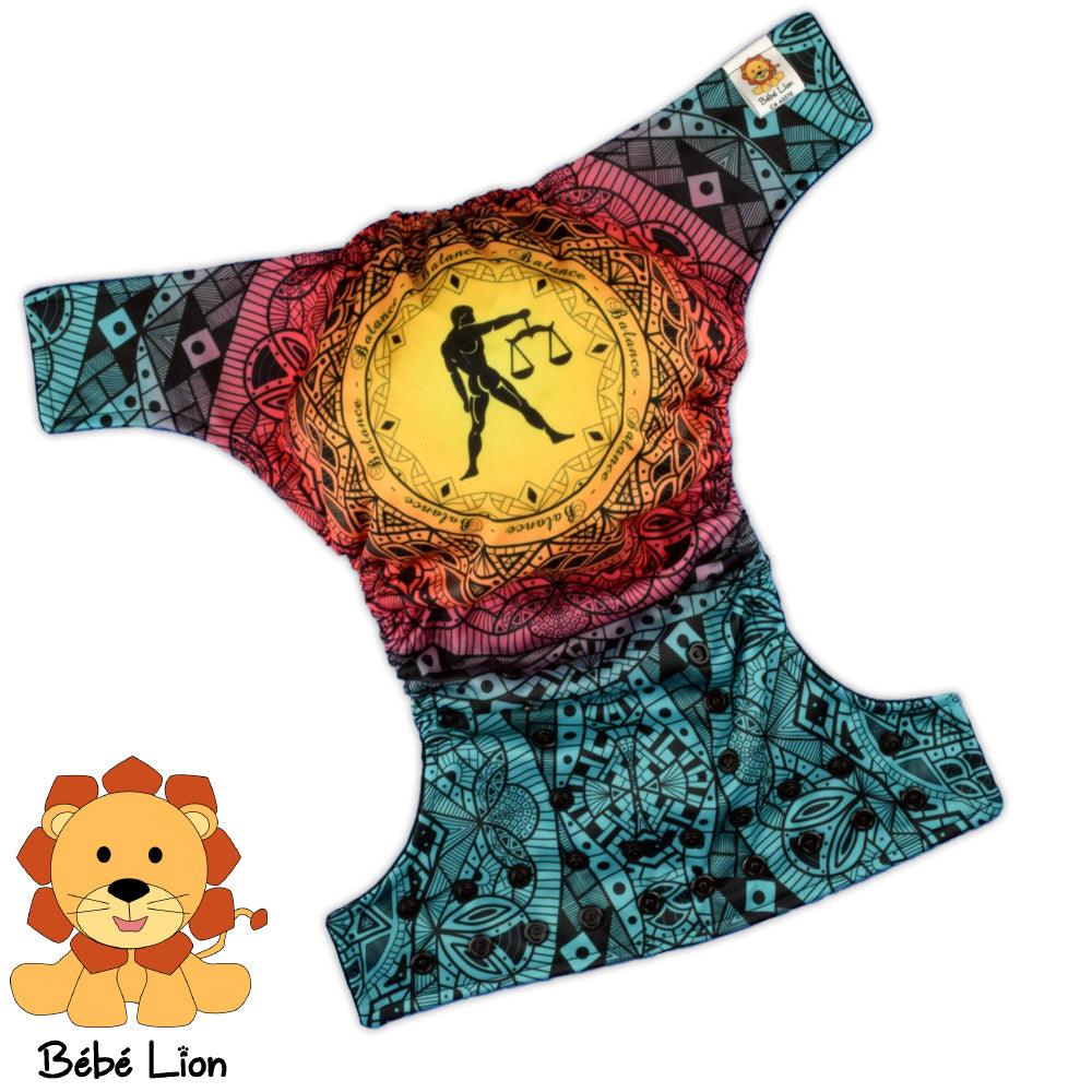 BEBE LION | Couche lavable à poche | taille unique | Zodiac | Balance