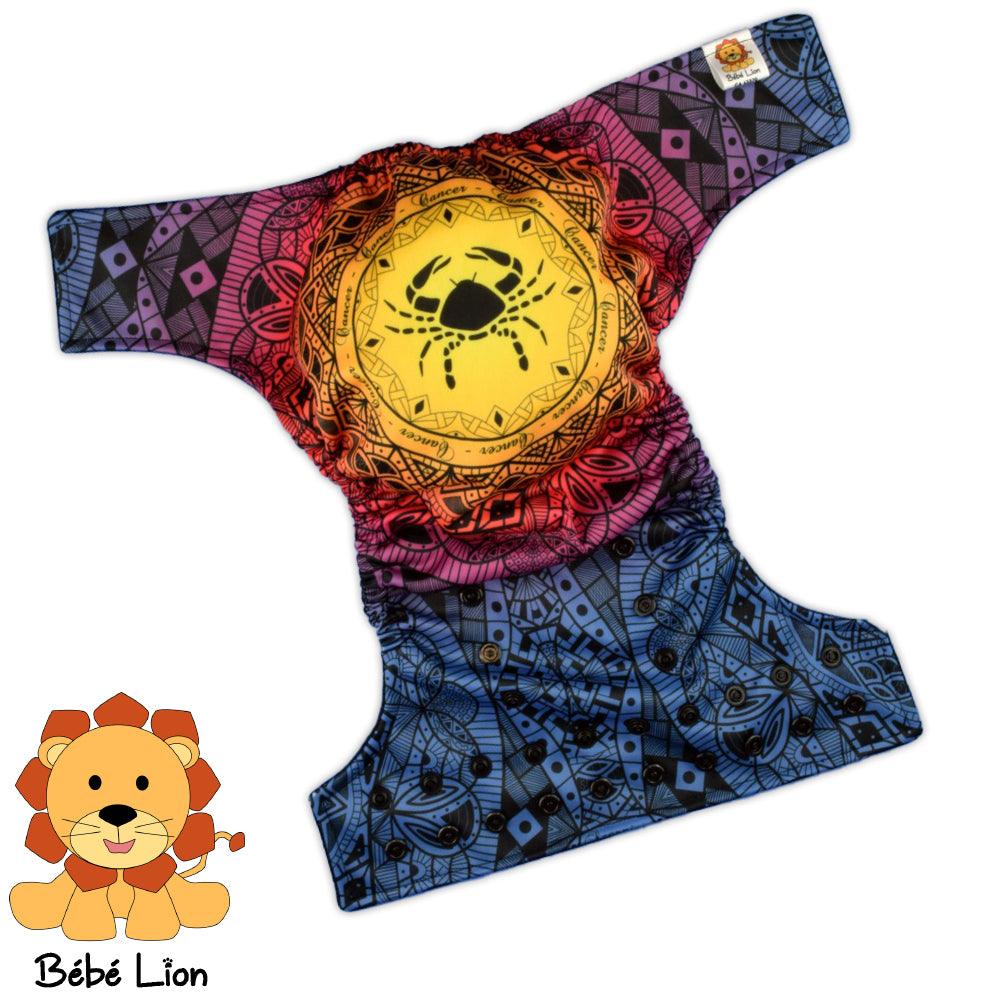 BEBE LION | Couche lavable à poche | taille unique | Zodiac | Cancer