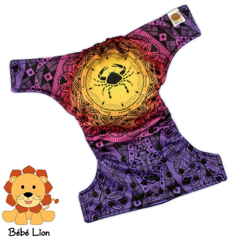 BEBE LION | Couche lavable à poche | taille unique | Zodiac | Cancer