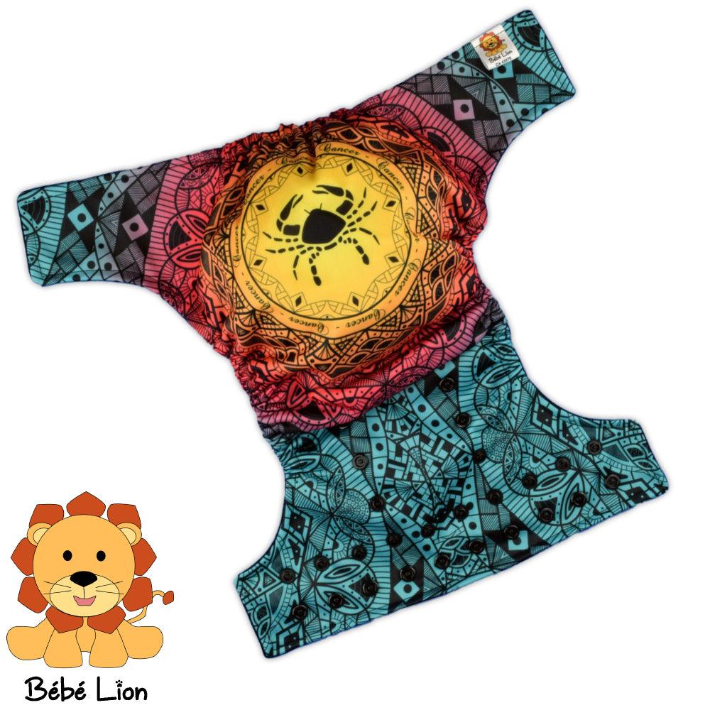 BEBE LION | Couche lavable à poche | taille unique | Zodiac | Cancer