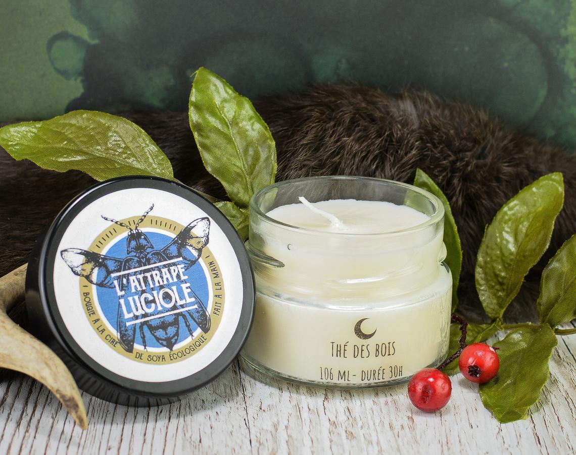 L'ATTRAPE LUCIOLE | Bougie de cire de soya écologique | Thé des Bois
