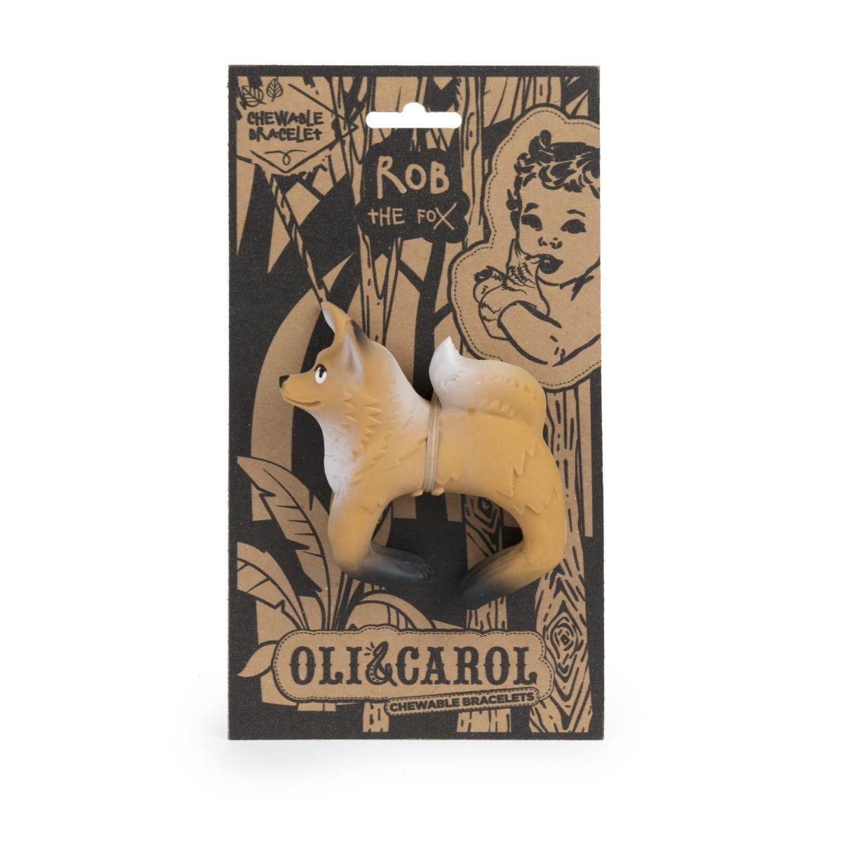 Oli & Carol | Jouet de caoutchouc 100% naturel | Bracelet | Rob the Fox
