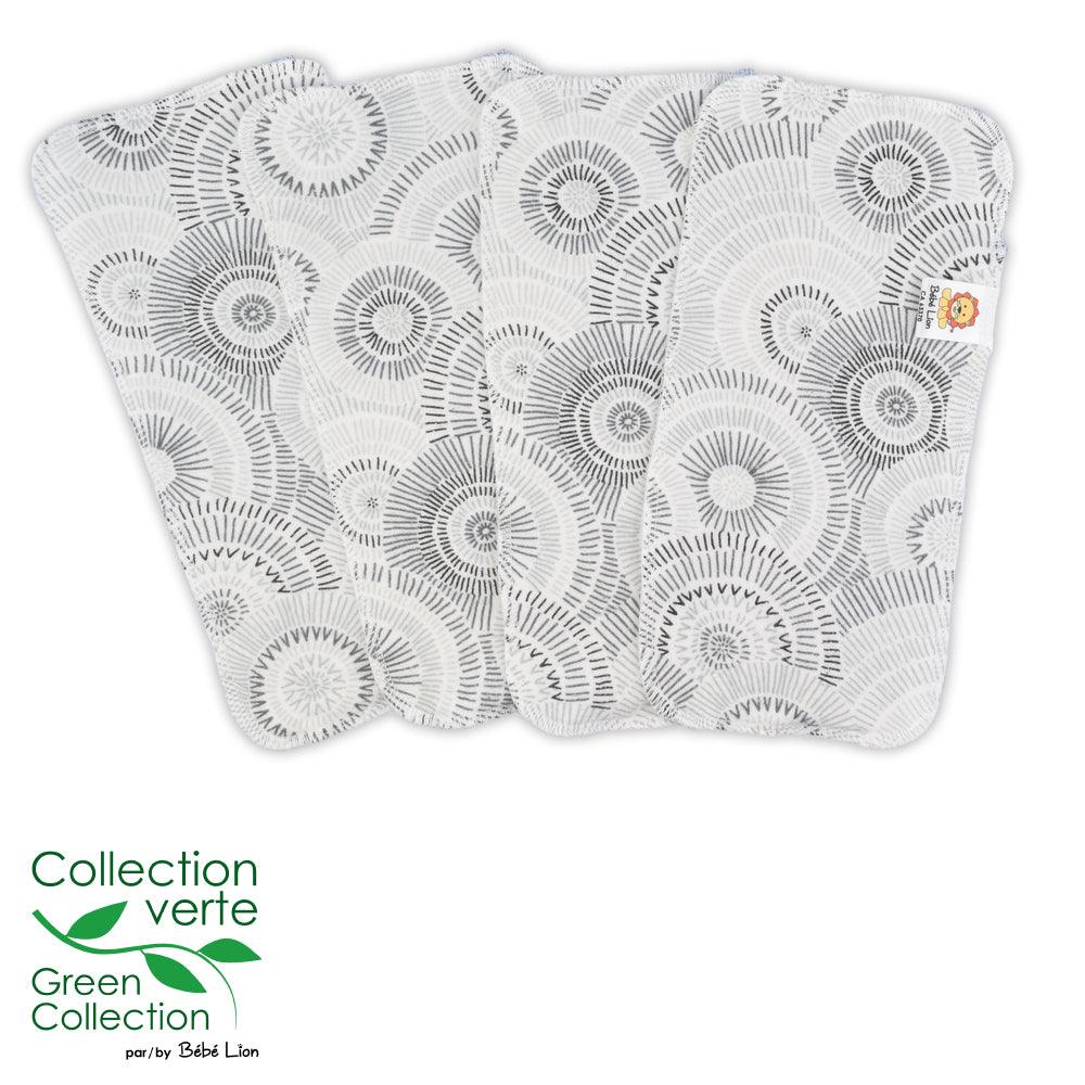 BEBE LION | Feuillets hygiéniques lavables | Spirales noires et blanches