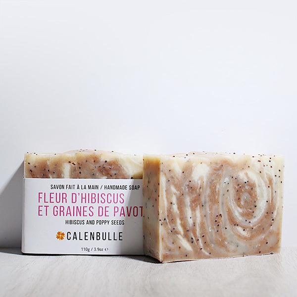 CALENBULLE | Savon fleur d'hibiscus et graines de pavot