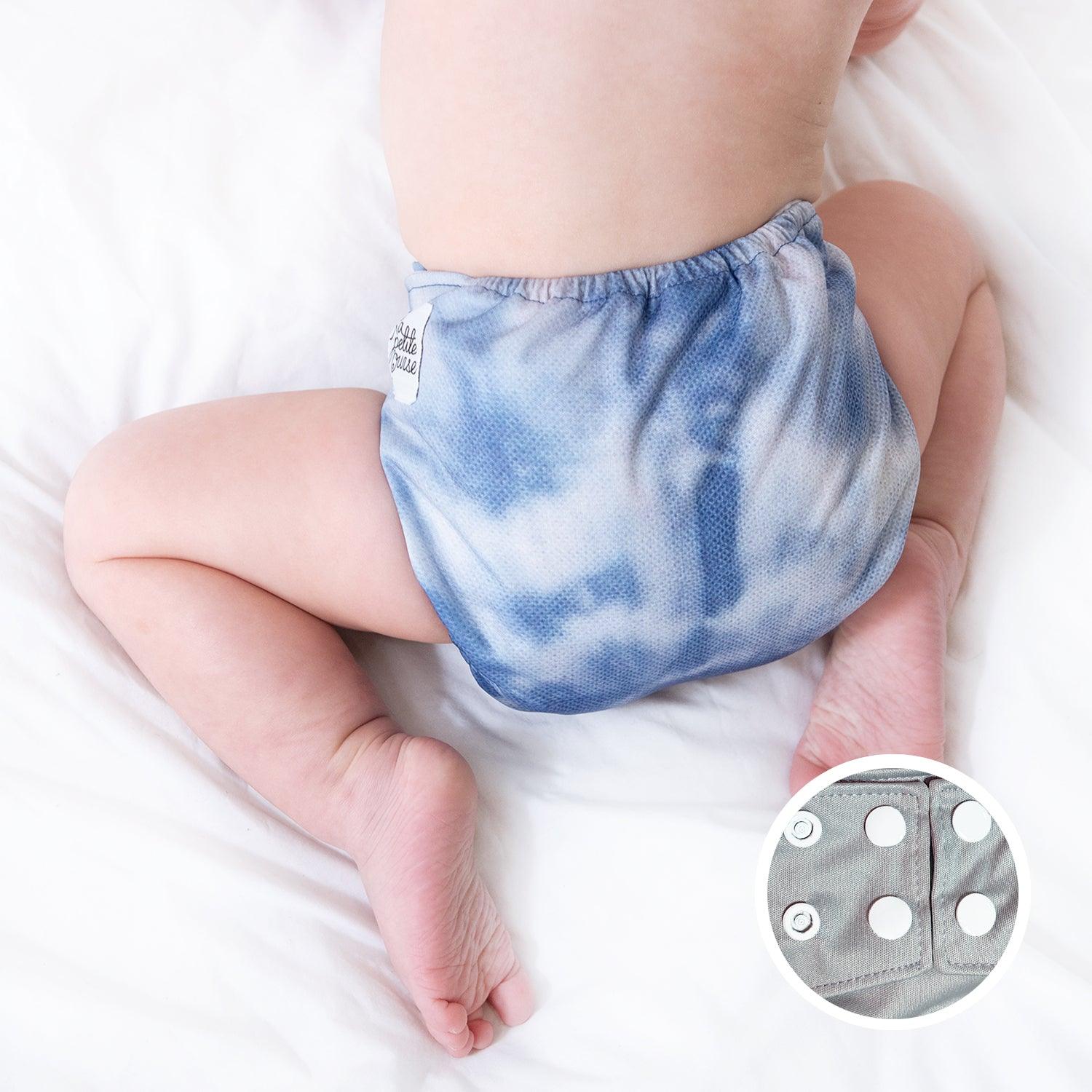 La Petite Ourse | Couche lavable à poche | taille unique | Tie-dye | Bleu