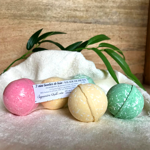 Saponnière Québécoise | Trio de mini-bombes de bain | Salade de fruits