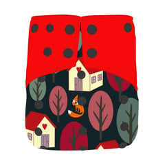 HAPPY FLUTE | Couche lavable à poche | taille unique | EF303 [Little House in the Wood]