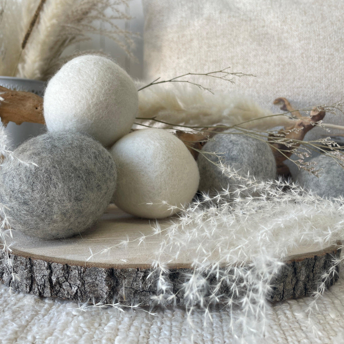 LA STRIGA | Balles de séchage pure laine | blanches naturelles - La Striga
