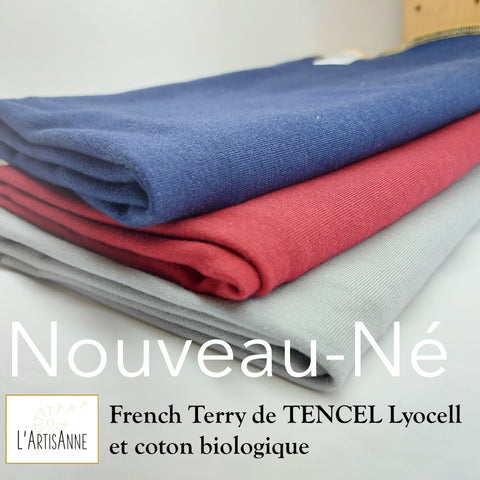 L'ArtisAnne | Couche plate French Terry de TENCEL Lyocell et Coton Biologique unie simple | taille nouveau-né