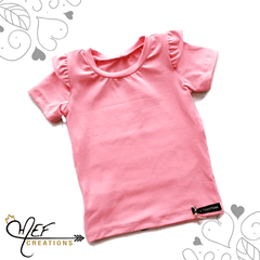MEF | T-shirt uni à volants | Corail