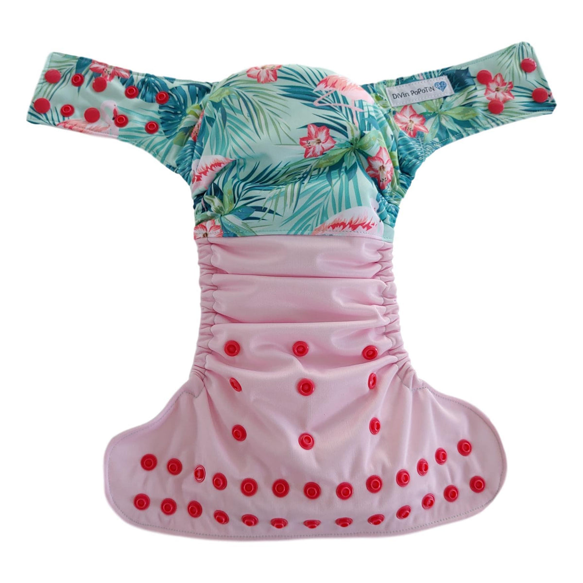 DIVIN POPOTIN | Couche lavable à poche | taille unique | Wrap | Aloha Flamingo - Divin Popotin