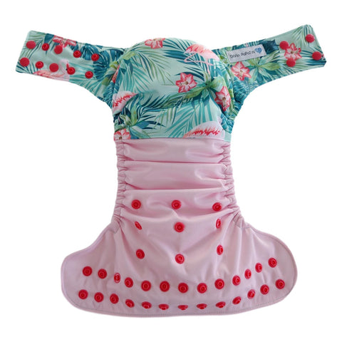 DIVIN POPOTIN | Couche lavable à poche | taille unique | Wrap | Aloha Flamingo
