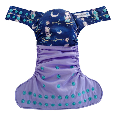 DIVIN POPOTIN | Couche lavable à poche | taille unique | Wrap | Chouette nuit